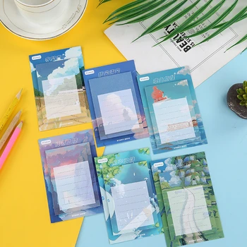 

Color Ocean Landscape Series Sticky Notes Memo Pads Sticker Scrapbook Office Stationery School Supplies 30Sheets