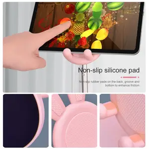 Image 4 - Sevimli tavşan tarzı cep telefonu tutucu standı ayarlanabilir masa taşınabilir telefon standı iPhone iPad Xiaomi Tablet mobil destek