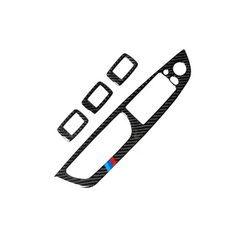 

Car Styling Carbon Fiber Door Armrest Panel Covers Stickers for BMW X5 E70 X6 E71 Window Glass Lifting Buttons Auto Accessories