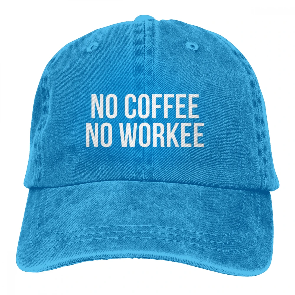 No coffee No Workee Casquette черные унисекс Мужские Женские джинсовые бейсболка с ремешком кепки Регулируемая шляпа для гольфа папа