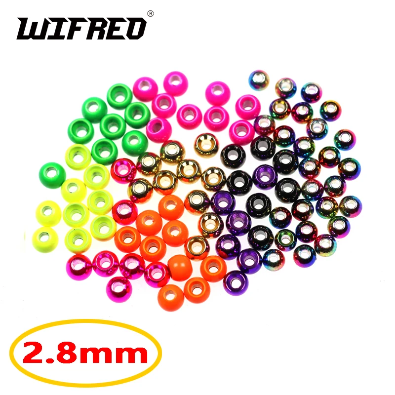 Wifreo 20Pcs 2.8Mm 7/64 "Fly Tying Perline In Ottone Beadhead Nymph Stonefly Streamer Fly Tying Testa Ponderata Fl Orange Rainbow Golden