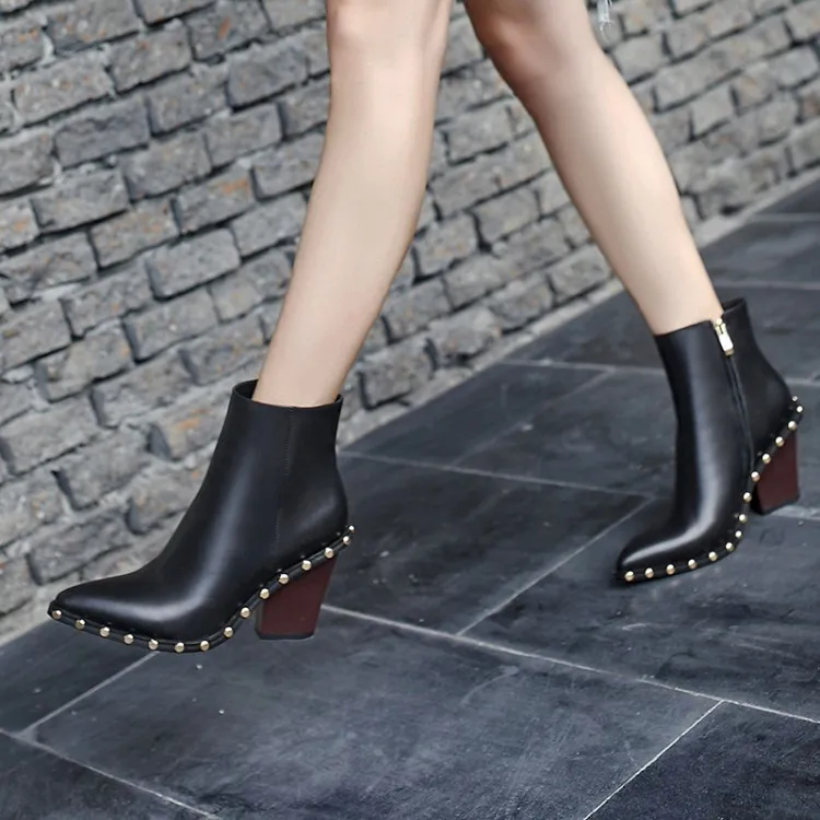 

Tanariya New Arrival Shoes woman Boots women Autumn/winter 2020 platform thick heel women's leather boots