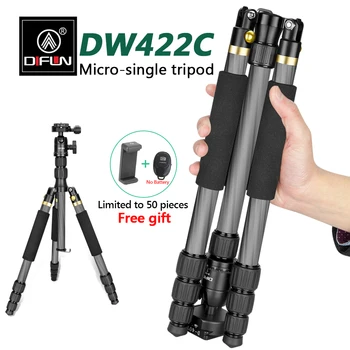 

DIFUN DW-422C Lightweight Travel Camera Tripod for Cell Phone Carbon Monopod Removable / Low Angle Shooting