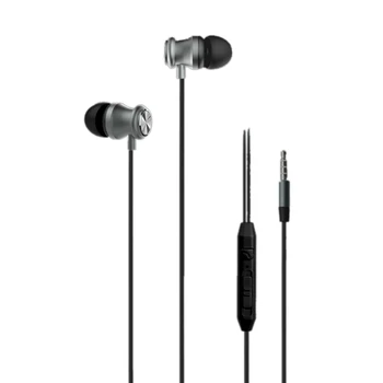 

Gaming Headset In-Ear Metal Subwoofer with Wheat Wired Turbine Headphones gray