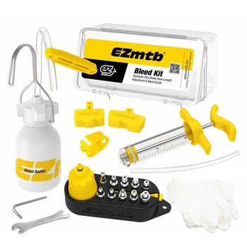 

Bike Hydraulic Disc Brake Bleed Tool Bleeder Kit MTB Road Bike Brake Bleeding Kit Bike Mineral Oil Fluid Set Metal Adapter