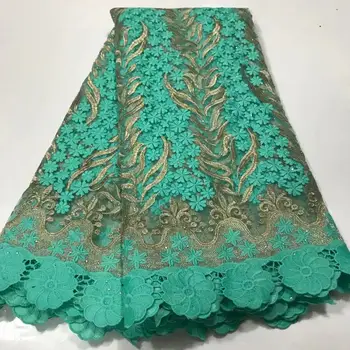 

high quality african cord lace net fabric flowers with stones 5yards latest 2020 african guipure lace fabric for evening dress