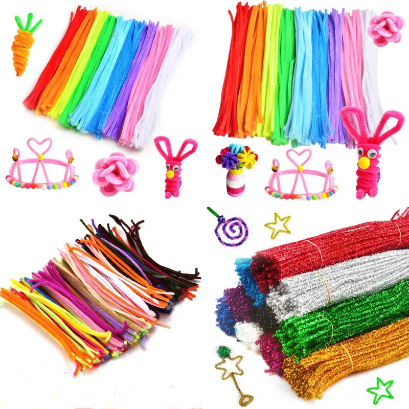 100 шт Разноцветные стебли синели, очистители труб ручной работы Diy художественный материал для творчества детей ремесленные детские игрушки