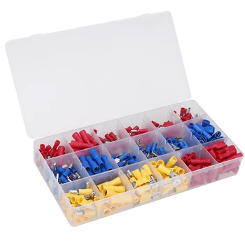 

280pcs/set Cable Lugs Assortment Kit Wire Flat Connectors Crimp Terminals Car Crimp Terminal Connector Assortment Kit