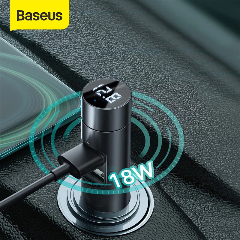 Автомобильное зарядное устройство Baseus 18 Вт fm-передатчик беспроводная гарнитура