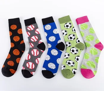 

Sock Mens Crew Adult Casual Men's Soft Sox Ball Series Print Socks Basketball Tennis Cotton Autumn Winter Man Trendy Calcetines