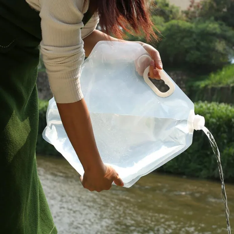 Bolsas de agua portátiles plegables de 5L/10L para exteriores, contenedor de agua potable de de talla grande, herramientas de supervivencia, accesorios para acampada y senderismo|Bolsas de agua| - AliExpress