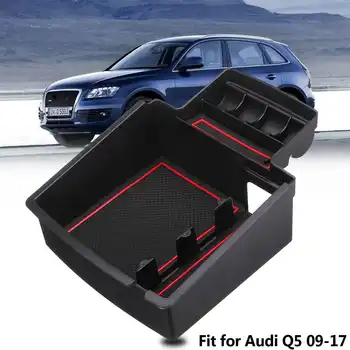 

Car Armrest Organizer Accessories Armrest Box Storage Stowing Tidying Coin Box Anti-slip mat for for Audi Q5 2009-2017