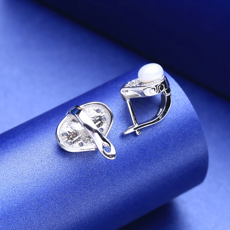 FENASY 925 пробы серебряные серьги-клипсы с пресноводным жемчугом, модное ювелирное изделие, серьги в стиле бохо с сердечками для женщин