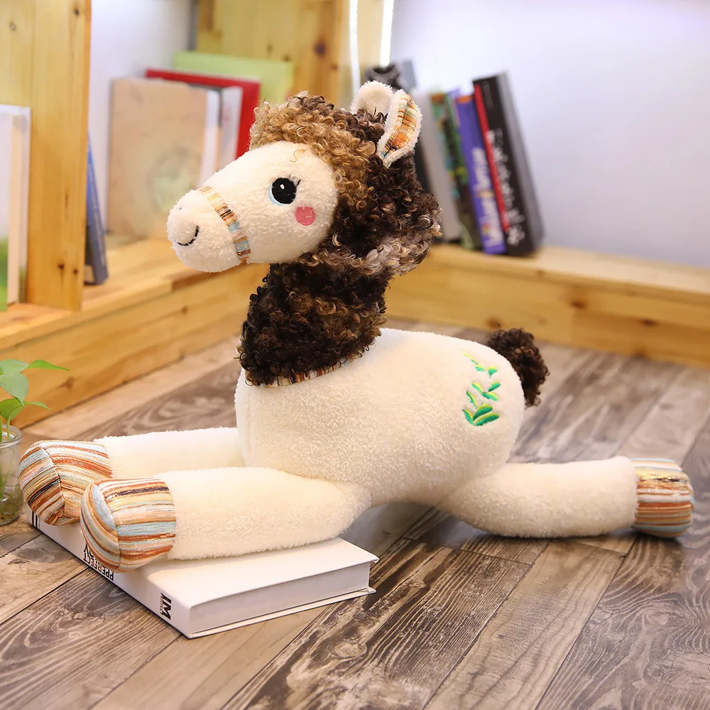 

Yaohui Customizable llogo Cute Soft Party Attitude Color Alpaca Backrest Pillow Plush Toy Doll