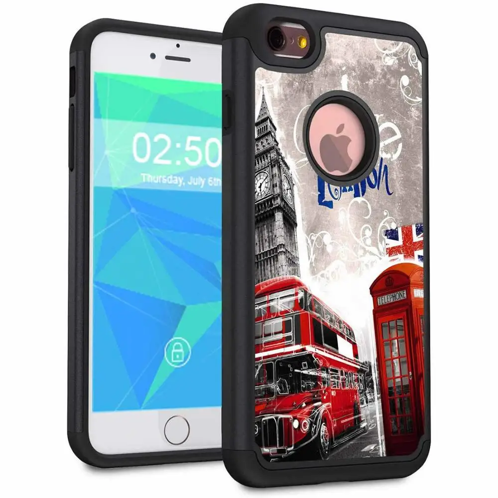 Чехол для телефона для iphone 6/6plus, чехол, iphone 6/6S plus, чехол, двухслойный Гибридный жесткий защитный чехол, противоударный ТПУ бампер - Цвет: 13