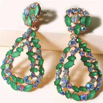 

JUJIA New Exclusive Crystal Earring For Women Fashion Jewelry 2020 Party European Big Earrings Ear Decoration Female Accessories