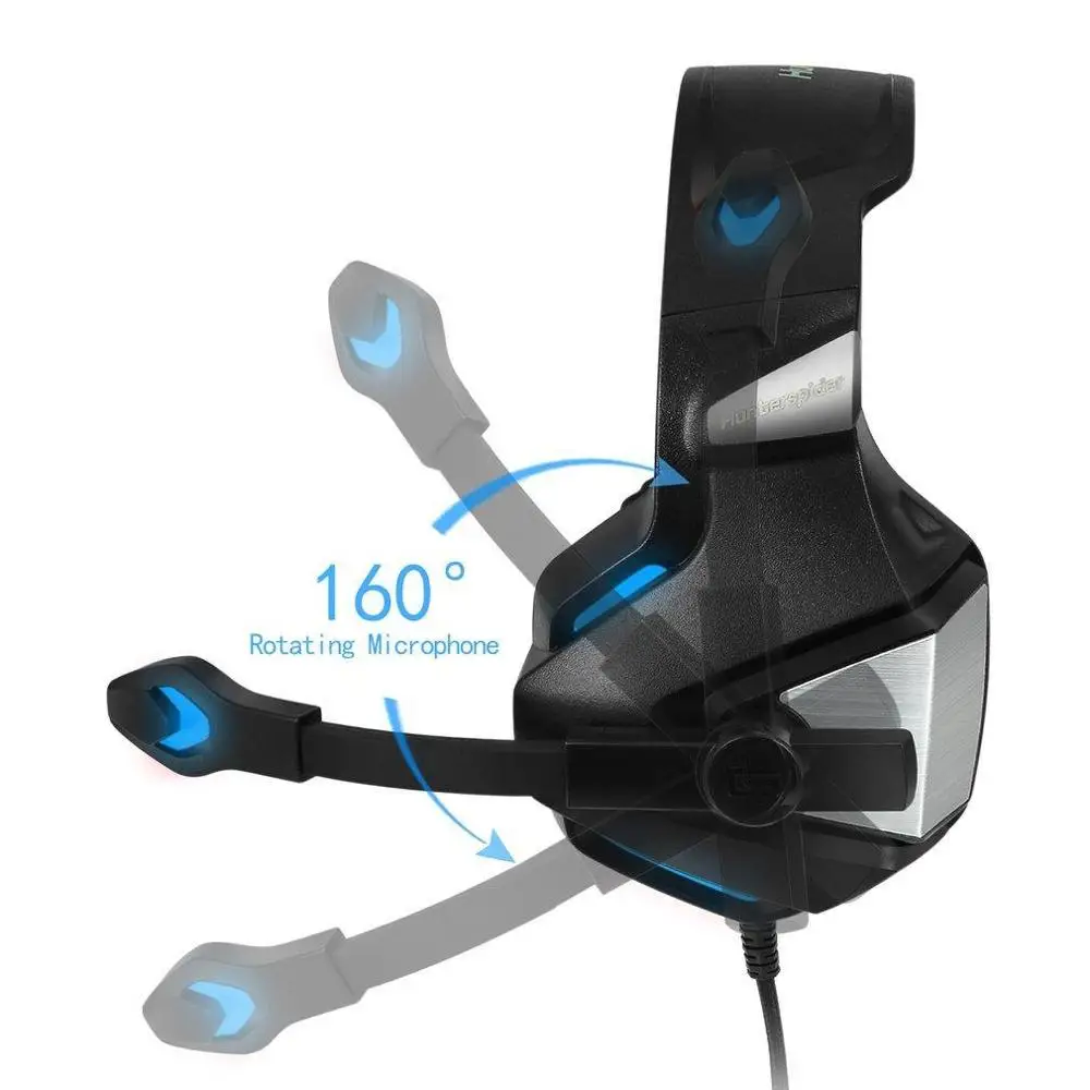 Hunterspider игровая гарнитура стерео наушники 3,5 мм проводной ж/микрофон для PS4 PC L