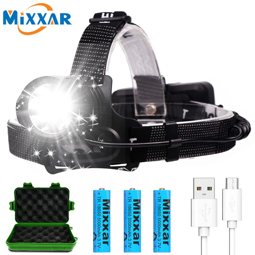 

Dropshipping Headlamp LED XHP70 50000 Lumen USB Rechargeable 18650 Battery Waterproof Powerful Headlight Camping Fishing Torch