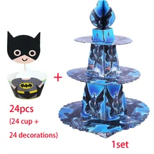 Бэтмен 3-х уровневая подставка для кекса обертки шоколада с поставкой смотровым окошком и с изображением персонажей из мультфильма и торта десерт торт подставка для чашки для маленькой девочки с днем рождения