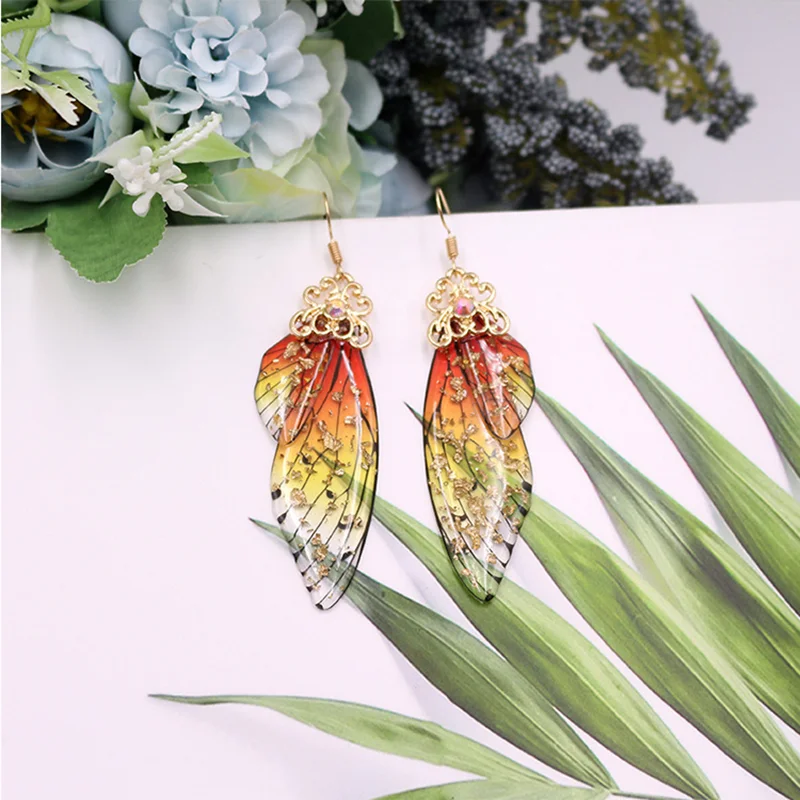 Personality Unique Butterfly Wing Earrings For Women Handmade Insect Wing Drop Foil Earring Romantic Party Fine Jewelry 05Lb0011 Personality Unique Butterfly Wing Earrings For Women Handmade Insect Wing Drop Foil Earring Romantic Party Fine Jewelry 05Lb0011