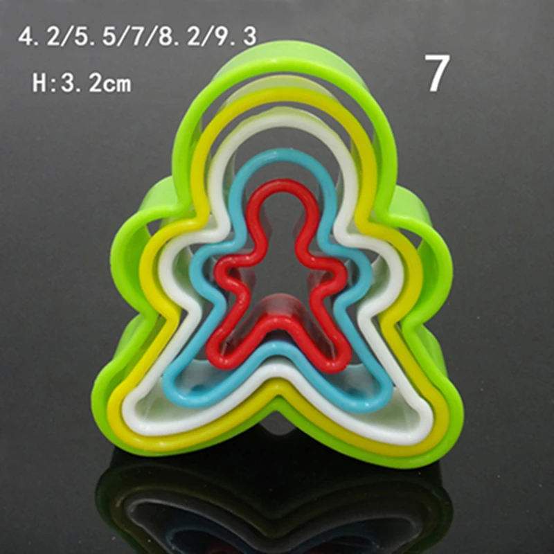 DIY Cake Cutter 5pcs Or 6pcsSet Cookie Cutting Mold Fondant Plastic Pentagram Round Heart Shape Baking Biscuit Mould Tools9