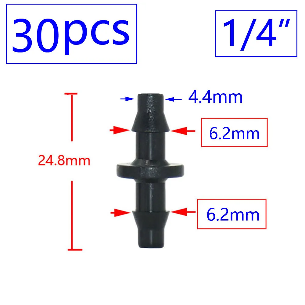 Irrigation Sprinkler 1/8 1/4 Inch Double Barbed Tee Single Elbow Water Pipe Connector Fitting Repair for 3/5 4/7mm Hose Coupler