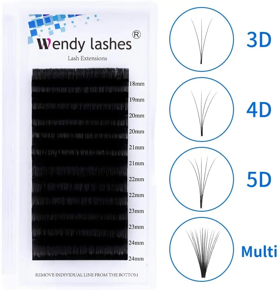 Eyelash Extensions Easy Fan Lash Thick Faux Mink Russian Volume Lashes Extension Supplies Automatic Flowering Soft Eyelashes | Красота и