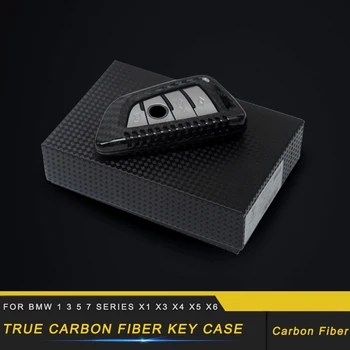 

Car Accessories True Carbon Fiber Key Case Key Cover Bag Holder Interior Decoration for BMW 1 3 5 7 Series X1 X3 X4 X5 X6