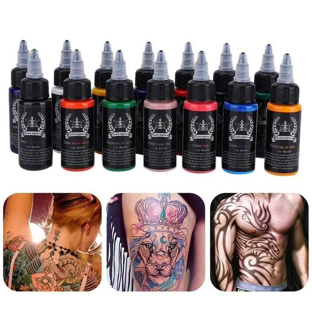 DJBS 14 Colors Tattoo Ink 30ML Bottle Color Tattoo Ink Colors Set Permanent  Natural Plant Tattoo Pigments Body Art Painting - AliExpress