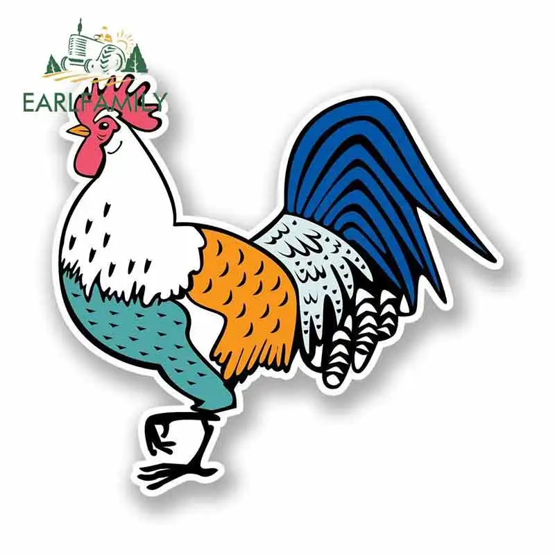 

EARLFAMILY 13cm x 13cm Rooster Chicken Hen Cartoon Funny Car Stickers RV VAN DIY Fine Decal Vinyl JDM Truck Graphics Accessories