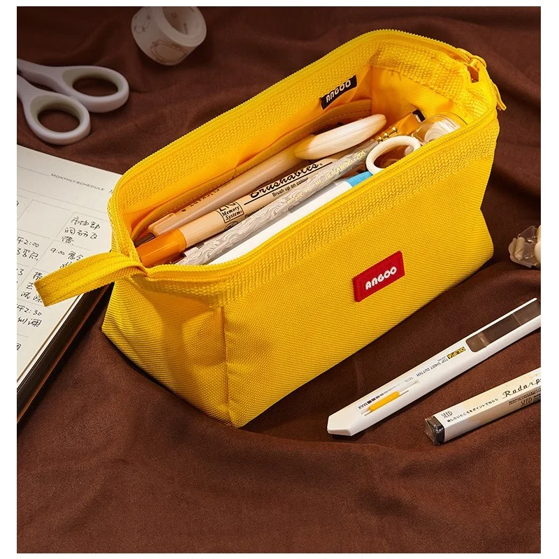 Angoo Boat Type Pen Case Pencil Bag Washable Oxford Cloth Storage HandBag  Pouch for Pens Ruler Stationery School Travel A6851