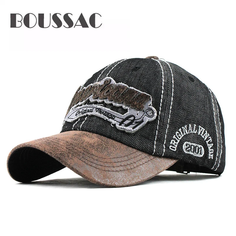 

BOUSSAC New Men'S Cap Denim Baseball Caps For Men Streetwear Women Dad Hat Snapback Embroidery Casual Casquette Hip Hop Cap
