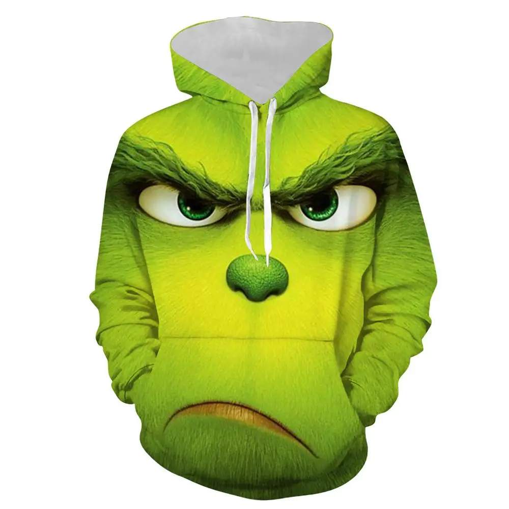 Аниме толстовки Толстовка Grinch косплей костюм для мужчин и женщин пальто с капюшоном Пара толстовки - Цвет: as photos