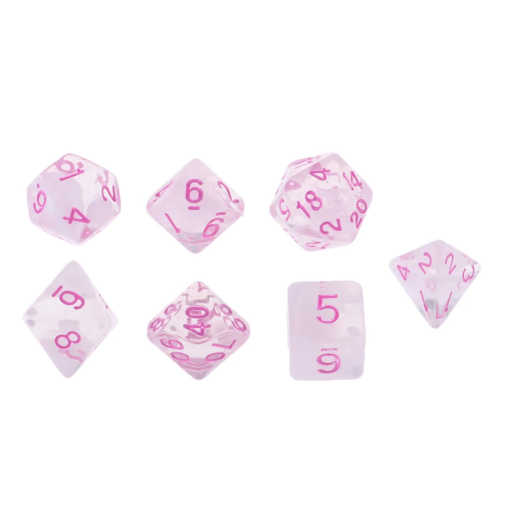 7Pcs Multi-Sided Dice for Dragons and Dungeon Board Game Play Gaming Cube