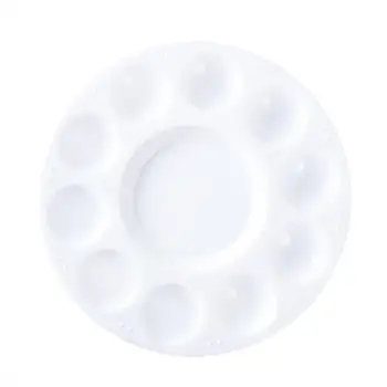 

Milieuvriendelijke 10-Goed Ronde Plastic Paletten Kinderen School Gereedschap Gift Aanbod Briefpapier Tekening Wholea Schil H3S2