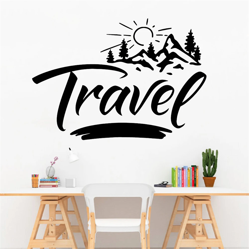 

Phrase Travel Wall Stickers Removable Poster Vinyl Wallpaper For Kids Rooms Diy Home Livingroom Decoration Decals Murals HJ0312