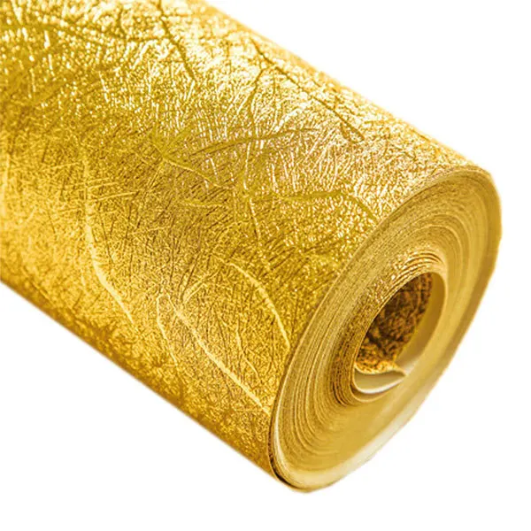

New Chinese Style Thick Stereo 3D Solid Color Plain Color Gold Foil Wallpaper Restaurant Ceiling Waterproof Silver Foil Wallpape