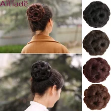 AILIADE, женские волосы, 9 цветов, кудрявые шиньон, Пончик, зажим для волос, накладные волосы, синтетические волосы, высокотемпературные волокна, пучок волос