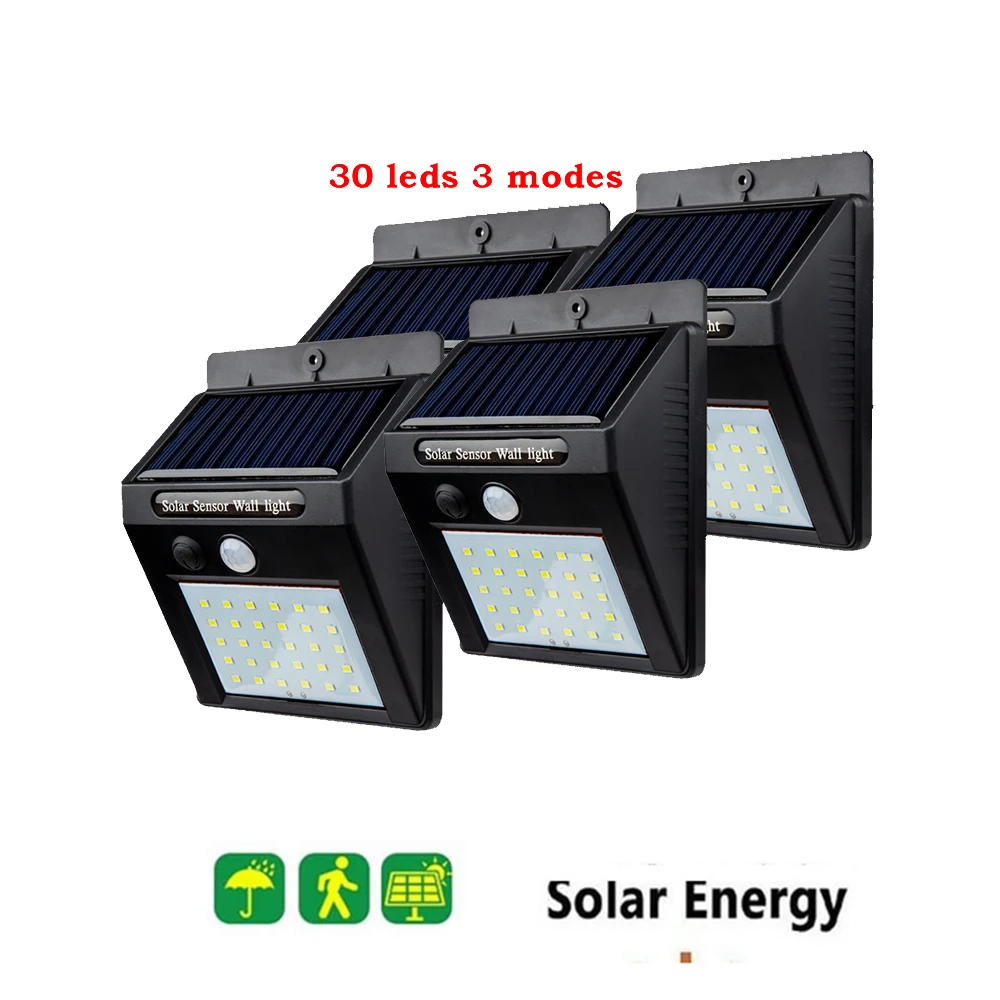 

2/4PCS 30 LED Solar Light Solar PIR Motion Sensor Lamp IP65 Waterproof Outdoor Garden Yard Lamp Emergency Security Light Solar L