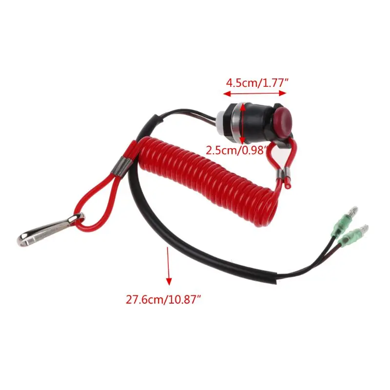 Boat Outboard Engine Motor Kill Stop Switch Motorboat Safety Tether Lanyard Cord Switch For Yamaha Marine Mercury Tohatsu