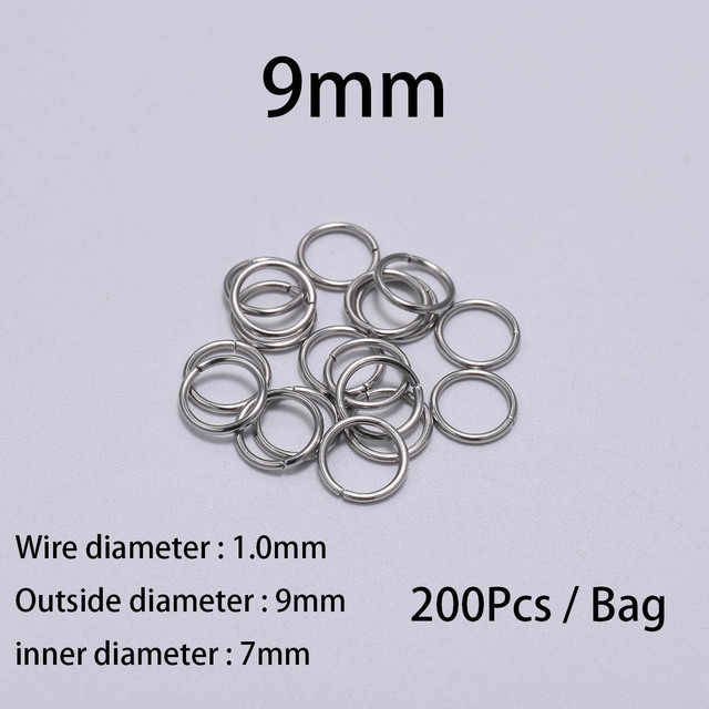 3-15mm Diameter Stainless Steel Open Single Loops Jump Rings Split Ring For Jewelry Making DIY Connector Accessories