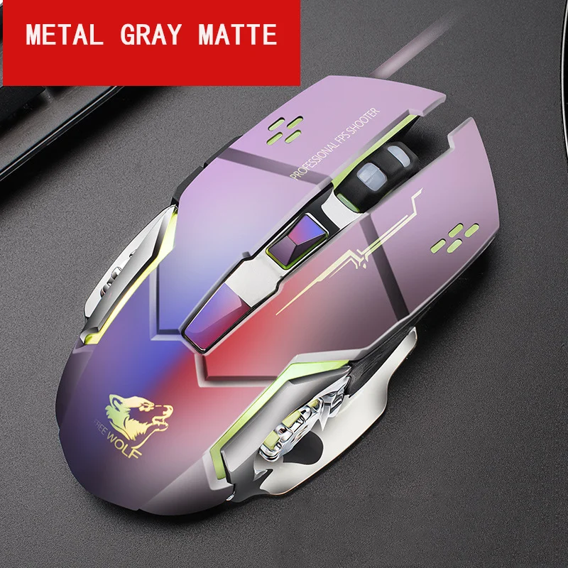 4000 dpi механический профессиональный игровой провод мыши Mute Lighting mouse 6 клавиш для ПК ноутбука игровая мышь E-sport Macro Definition mouse