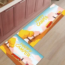 Осенний стиль Забавный кемпинг 2 шт. коврик для кухни под домашним питомцем миска для воды еды грязь мусор грязи Траппер Нескользящая подложка аксессуар