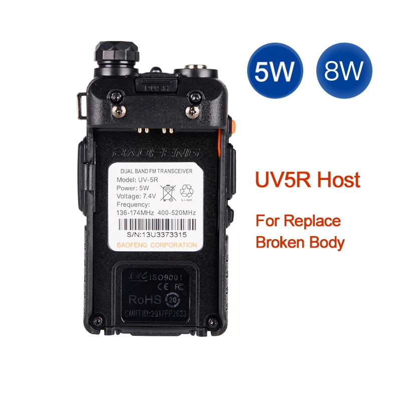 Baofeng-Walkie Talkie UV-5R, accesorios de Walkie Talkie para reemplazar la Radio rota