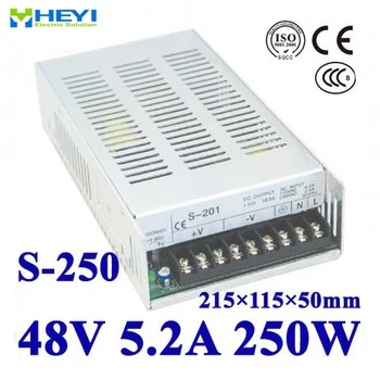 

single output switching power supply 48V 5.2A 100~120V/200~240V AC input LED power supply 250W