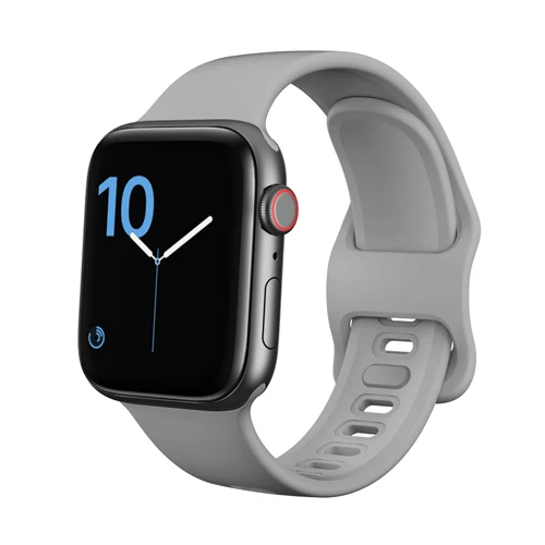 gray Жидкий силиконовый ремешок для apple watch band 44 мм, 42 мм, 40 мм, 38 мм, версия наручных часов iwatch, ремешок 5/4/3/2/1 такой же как apple's официальный силиконового материала - Цвет ремешка: gray