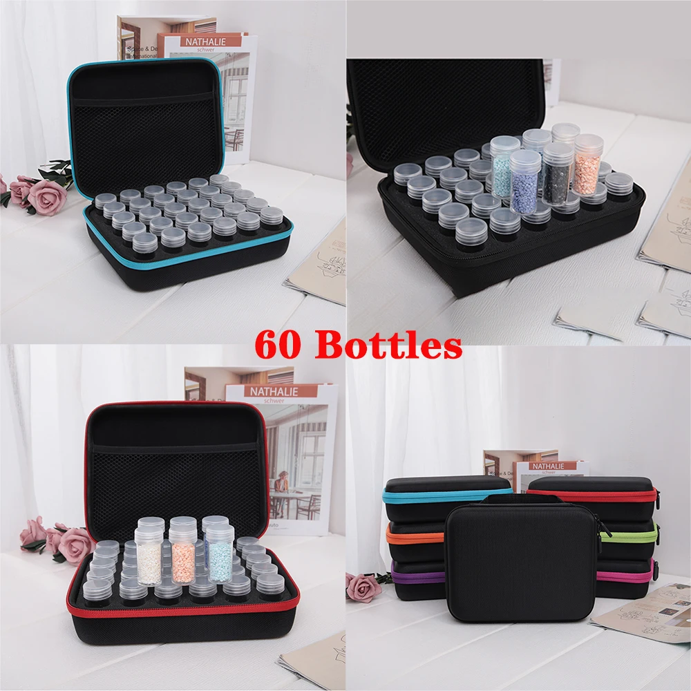 15/30/60/120 Bottles 5d Diamond Painting Accessories tools Storage Box Carry Case diamant painting tools Container Bag