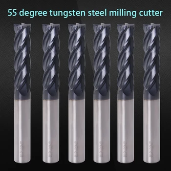 

ZGT Endmill Cutting HRC55 4 Flute Mill 5mm 6mm 8mm 10mm 12mm Alloy Carbide Tungsten Steel Milling Cutter End Mill Metal Cutter