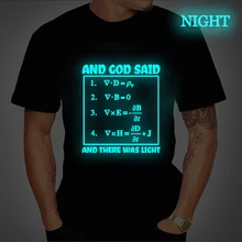 Aliexpress - And God Said Letters Summer Men’s T Shirt Fashion Personality Luminous Print T Shirt Mens Casual Hip Hop Math Equation Tees Tops