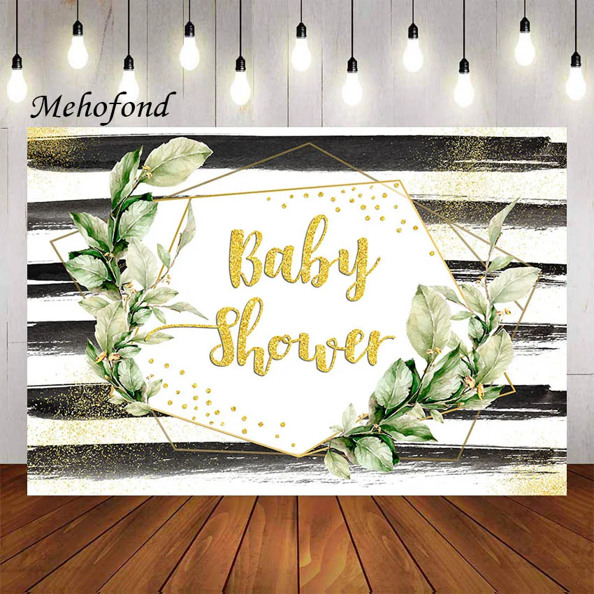 Mehofond Photography Background Black and White Stripes Baby Shower Party Decoration Backdrop Photo Booth Studio Banner Props |